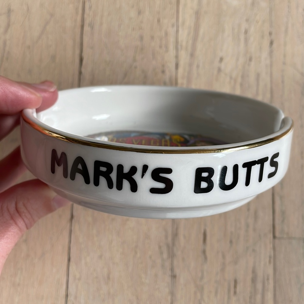 Vintage Retro Las Vegas Ashtray | Mark’s Butts | Gift for Mark Who Smokes